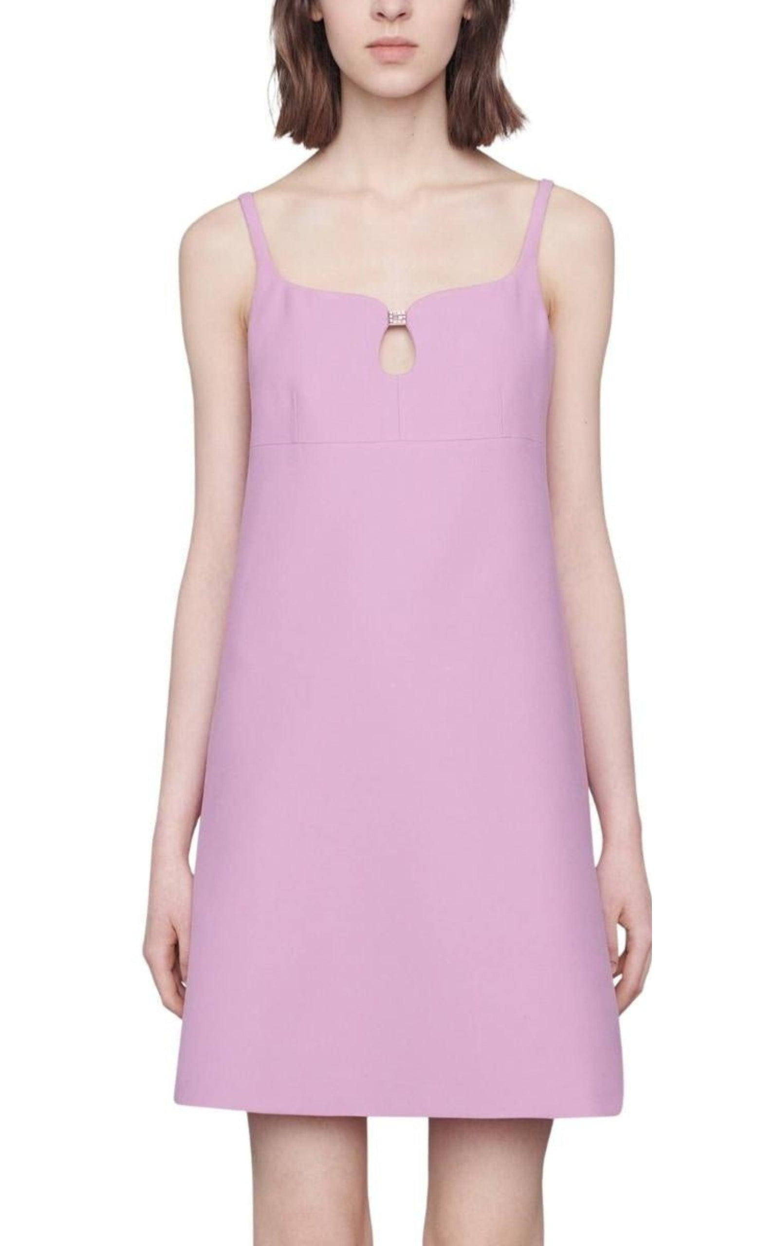 Pink Silk and Wool Cady Crepe Dress - 3