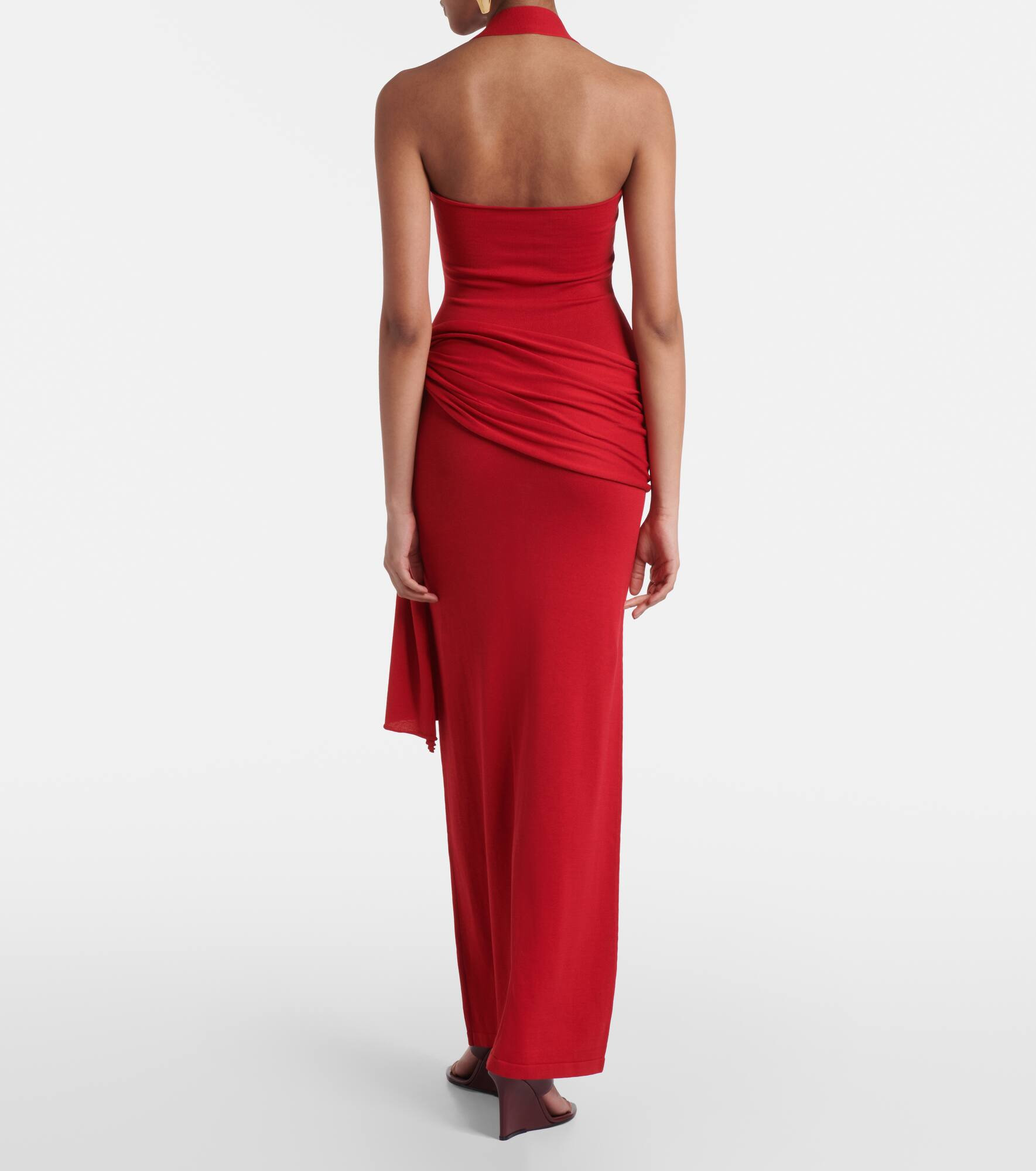 Knitted silk and cotton maxi dress - 3