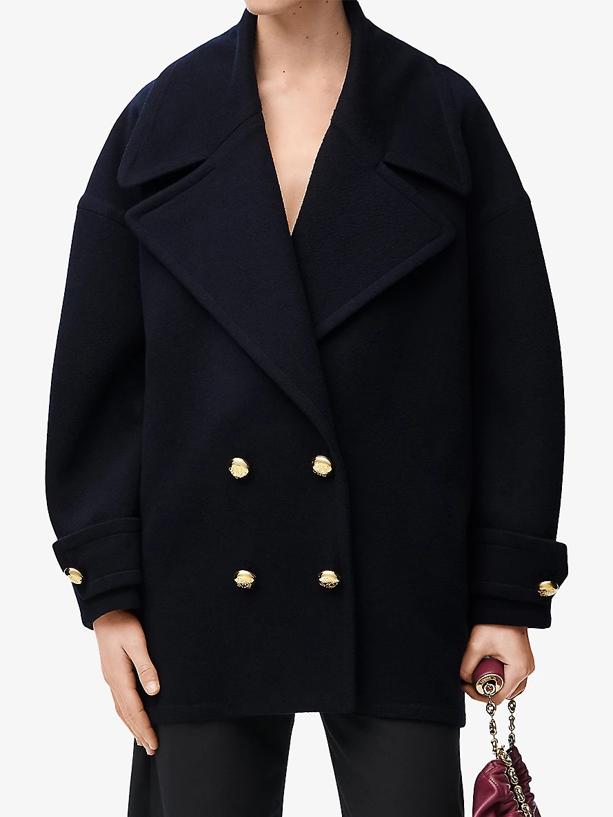 Pebble button-embellished wool coat - 3