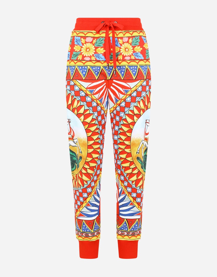 Carretto-print jersey jogging pants - 3