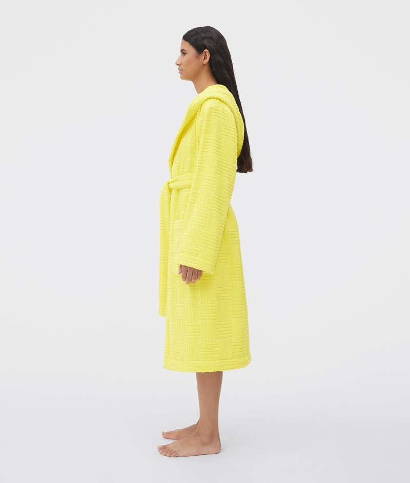 Bottega Veneta intreccio pattern cotton terry bathrobe outlook