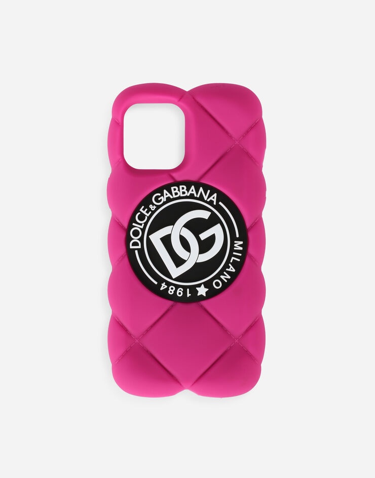 Quilted-effect rubber iPhone 12 Pro Max cover with DG logo - 1