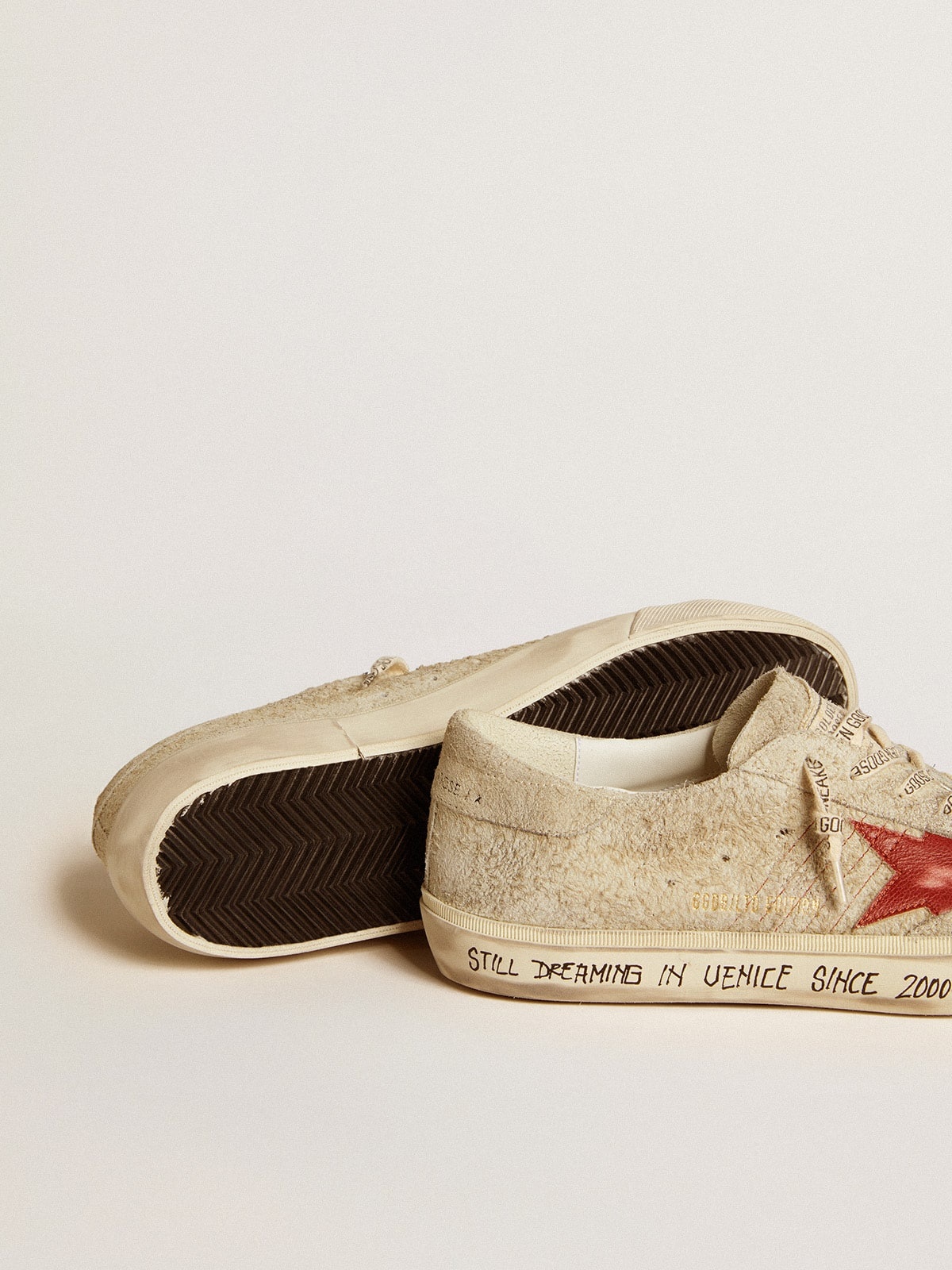 Super-Star LTD in gray suede with red leather star - 4