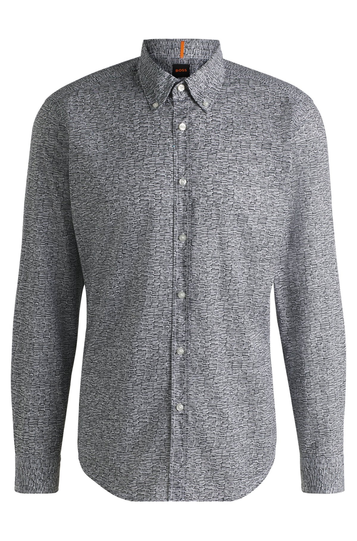 REGULAR-FIT SHIRT IN PRINTED COTTON POPLIN - 1