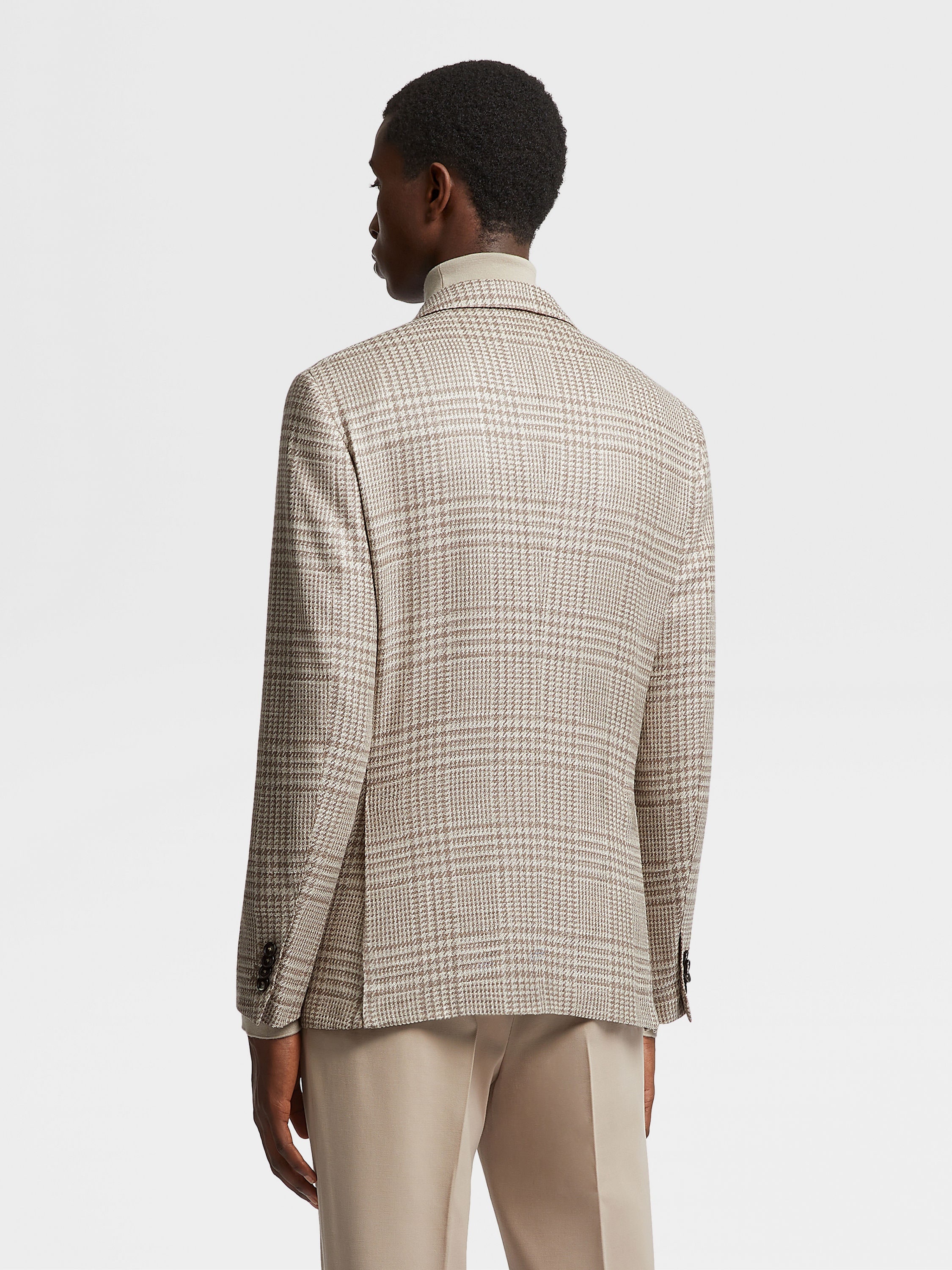 ZEGNA LIGHT BEIGE AND LIGHT TAUPE WINTER CROSSOVER JACKET | REVERSIBLE