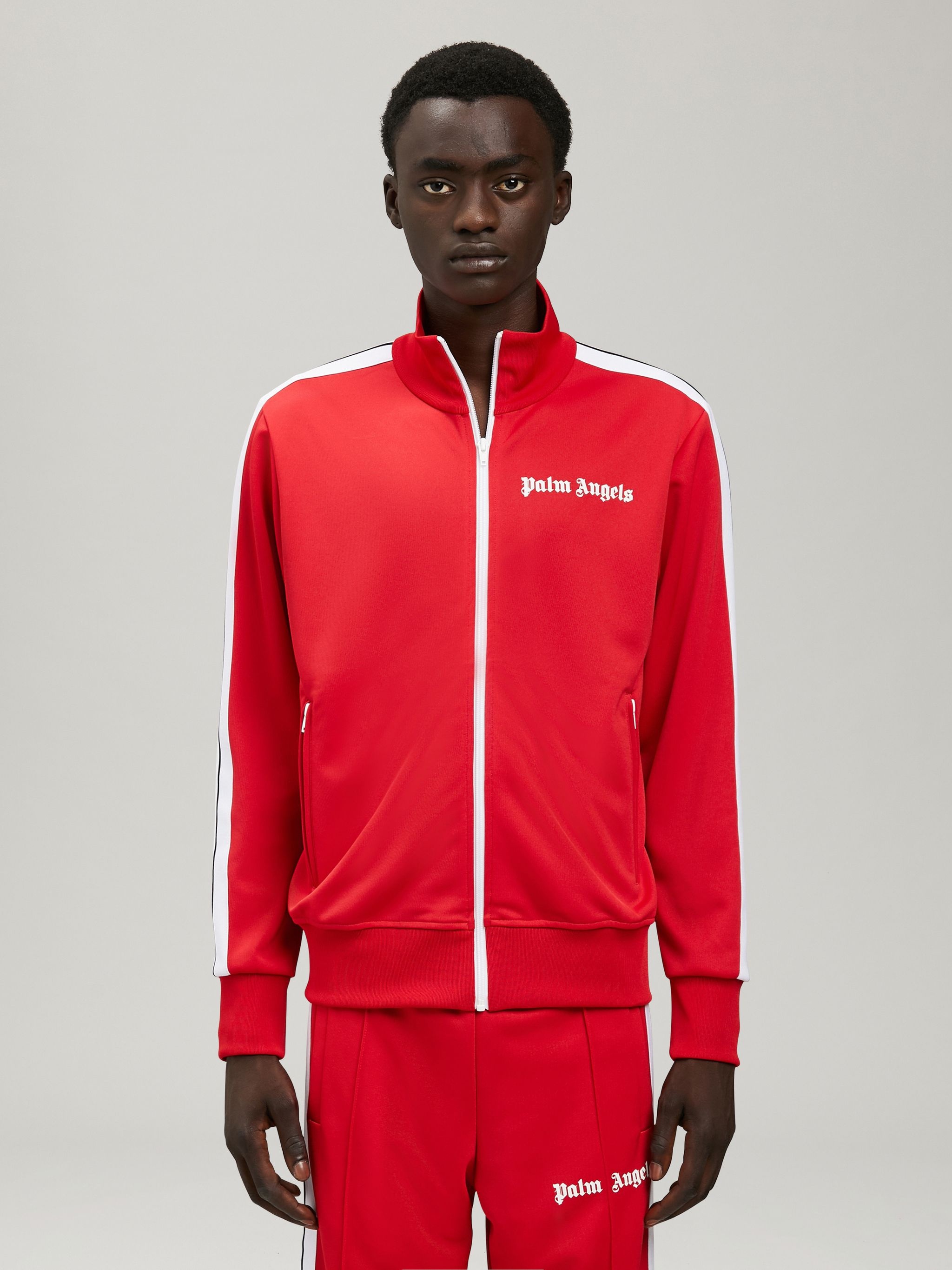 logo print track jacket - 3