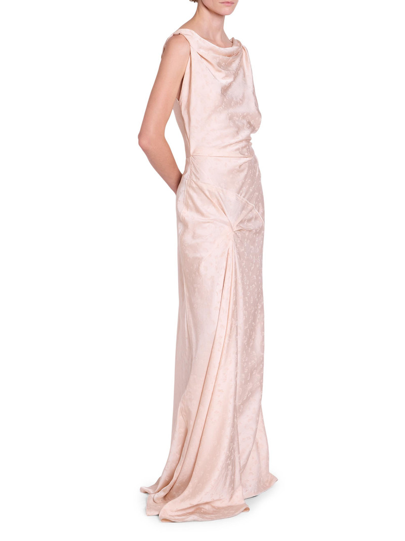 Women's Textured Satin Asymmetric Drape Gown - Blossom 4