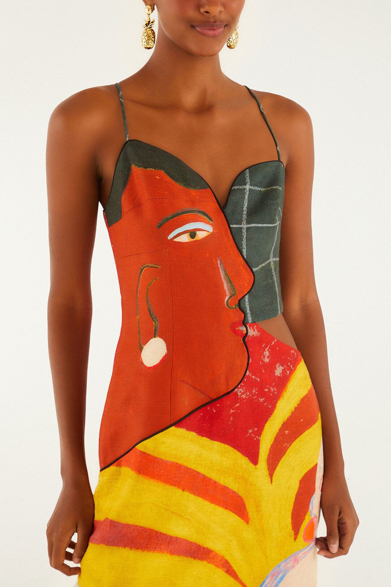 A Popular Cafe Multicolor Sleveless Midi Dress 3
