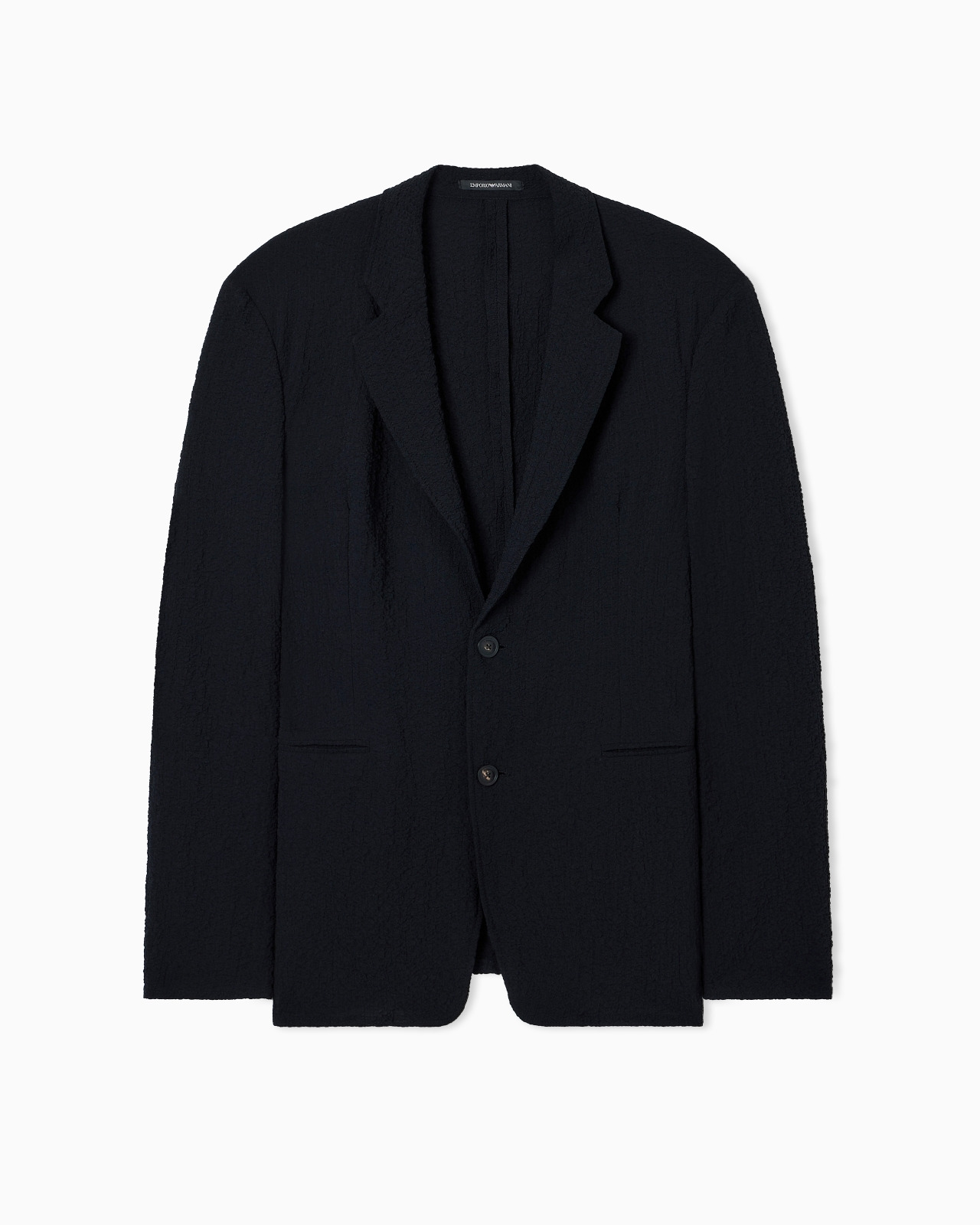 SINGLE-BREASTED JACKET IN TECHNICAL SEERSUCKER FABRIC - 1