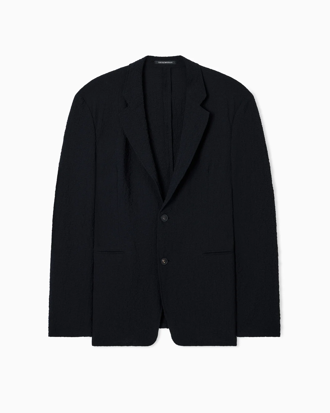 SINGLE-BREASTED JACKET IN TECHNICAL SEERSUCKER FABRIC - 1