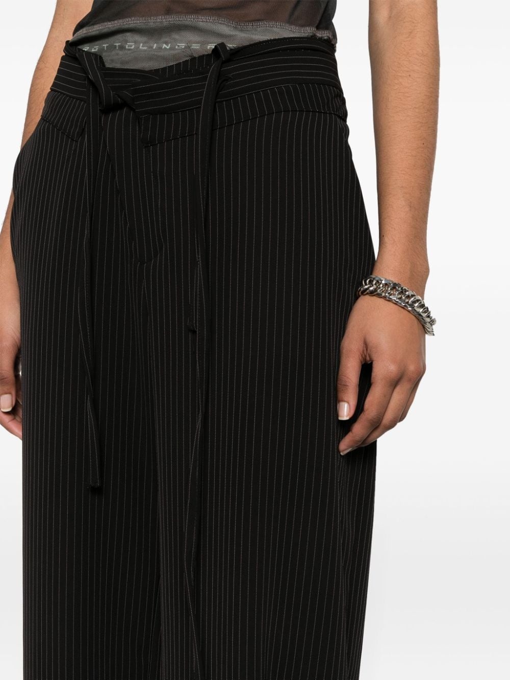 pinstripe-pattern trousers - 4