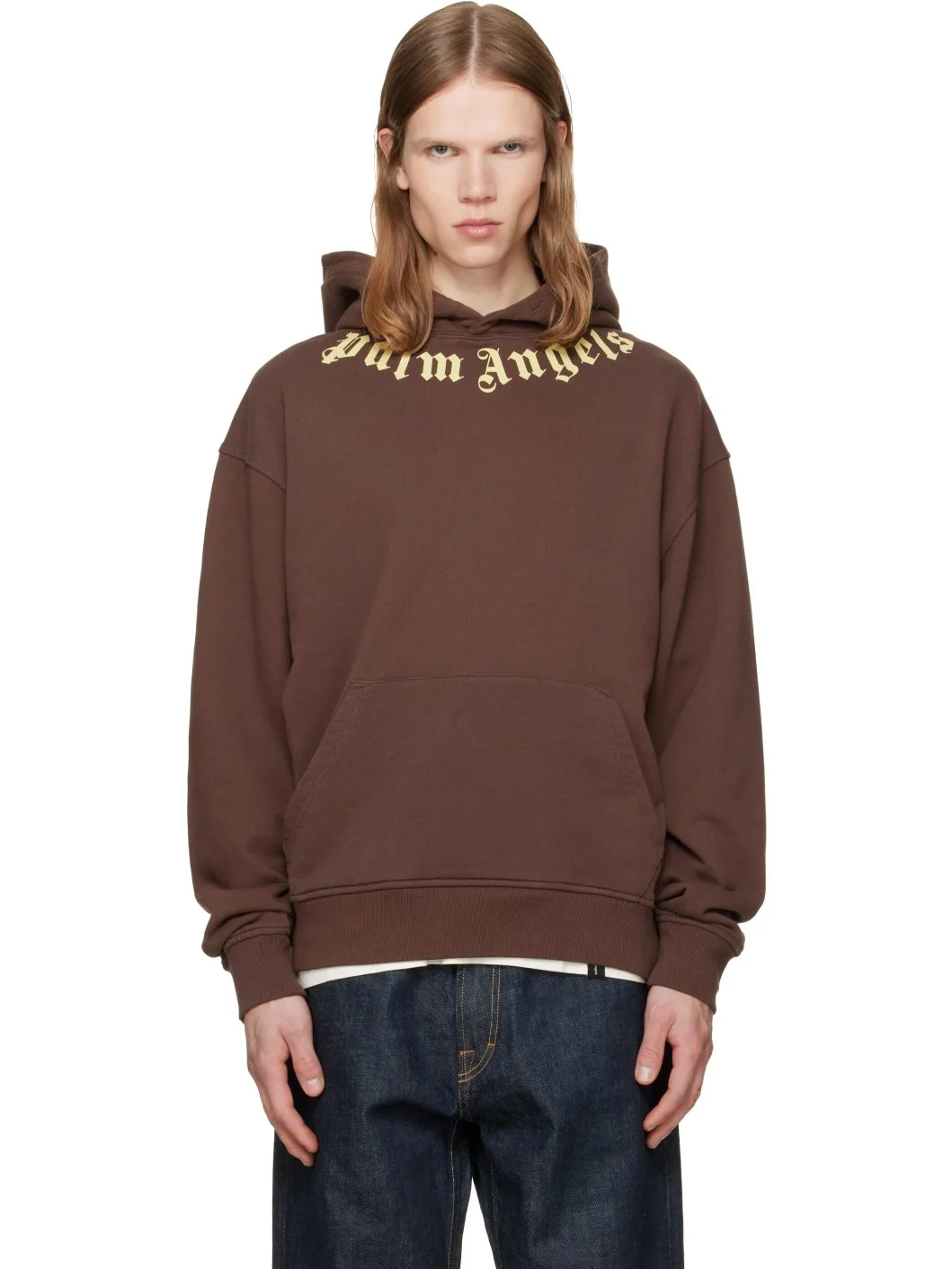 Brown Neck Logo Hoodie - 1