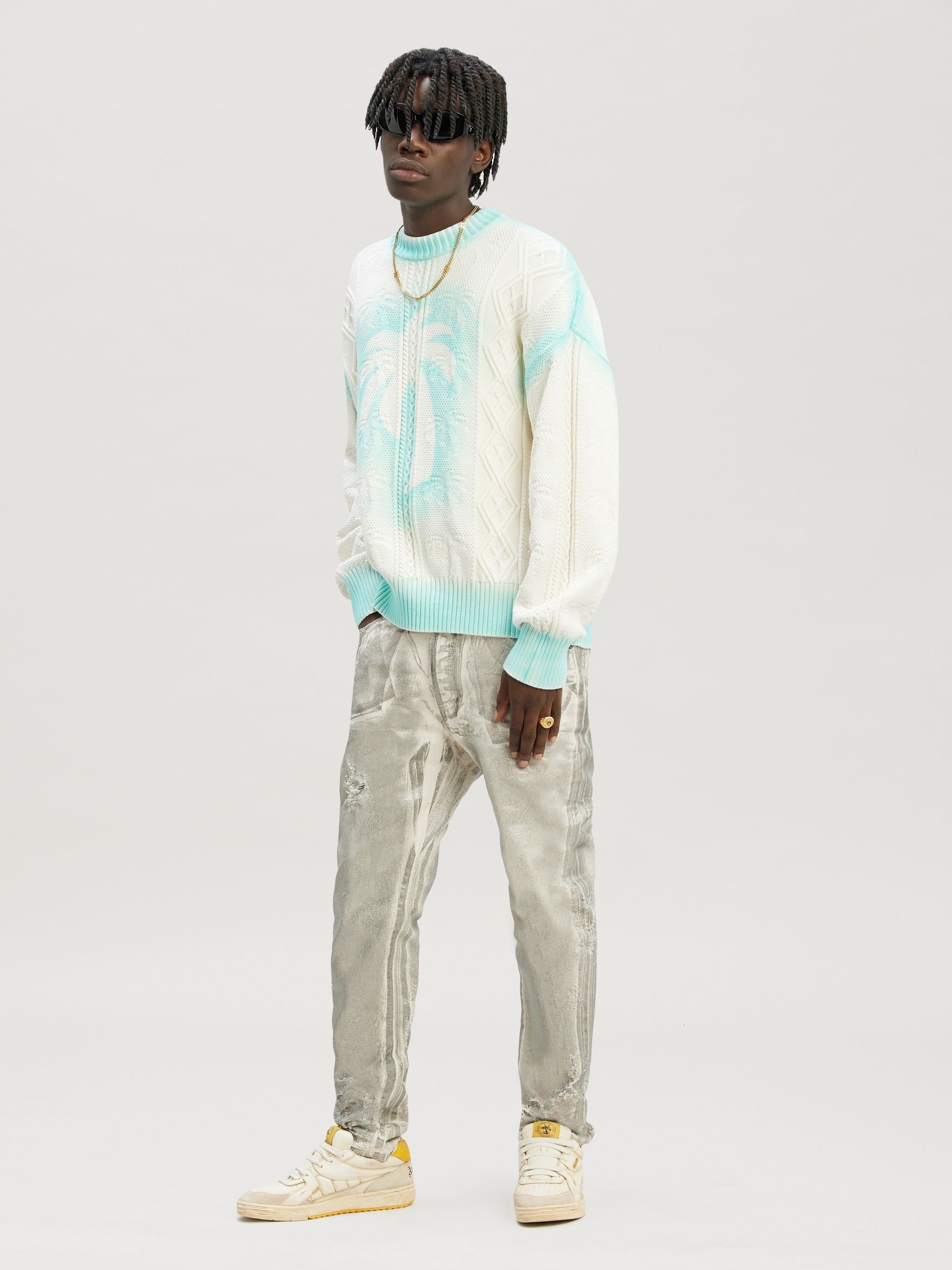 Metallic White Wash Regular 5 Pockets - 2