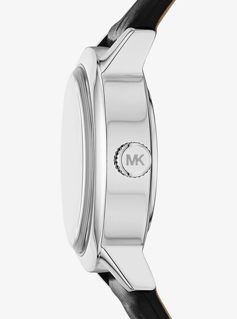 MICHAEL KORS COLLECTION Limited-Edition Petite Maude Silver-Tone and Crocodile Embossed Leather Watch outlook