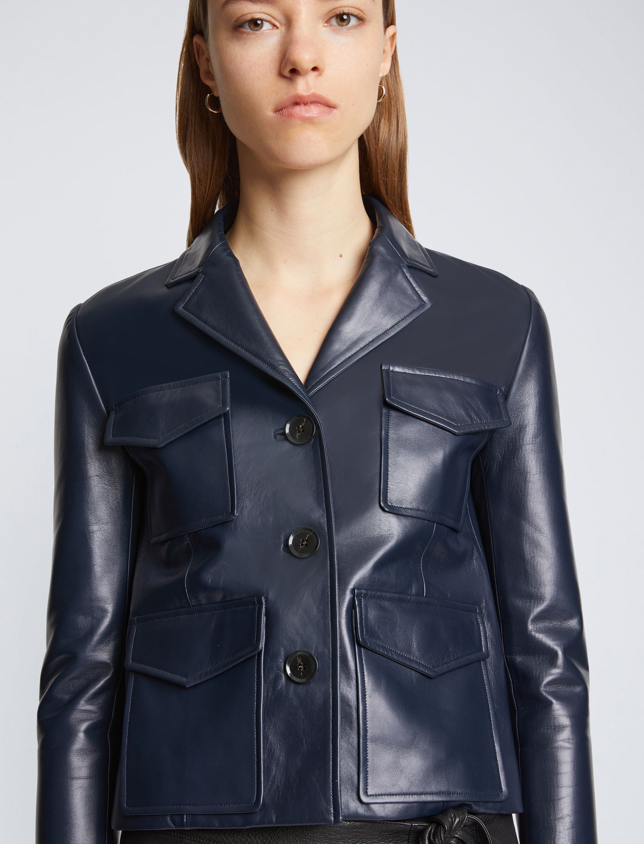 Glossy Leather Jacket - 6
