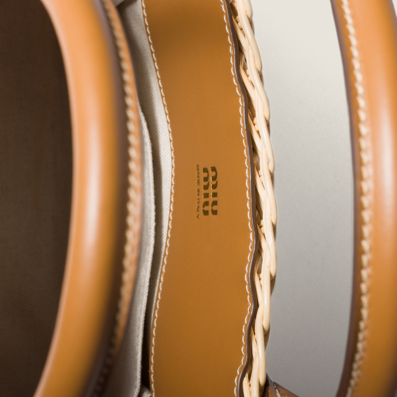 Aventure wicker and leather handbag 4