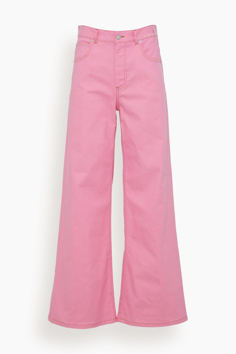 Wide Leg Jeans in Pink Clematis - 1