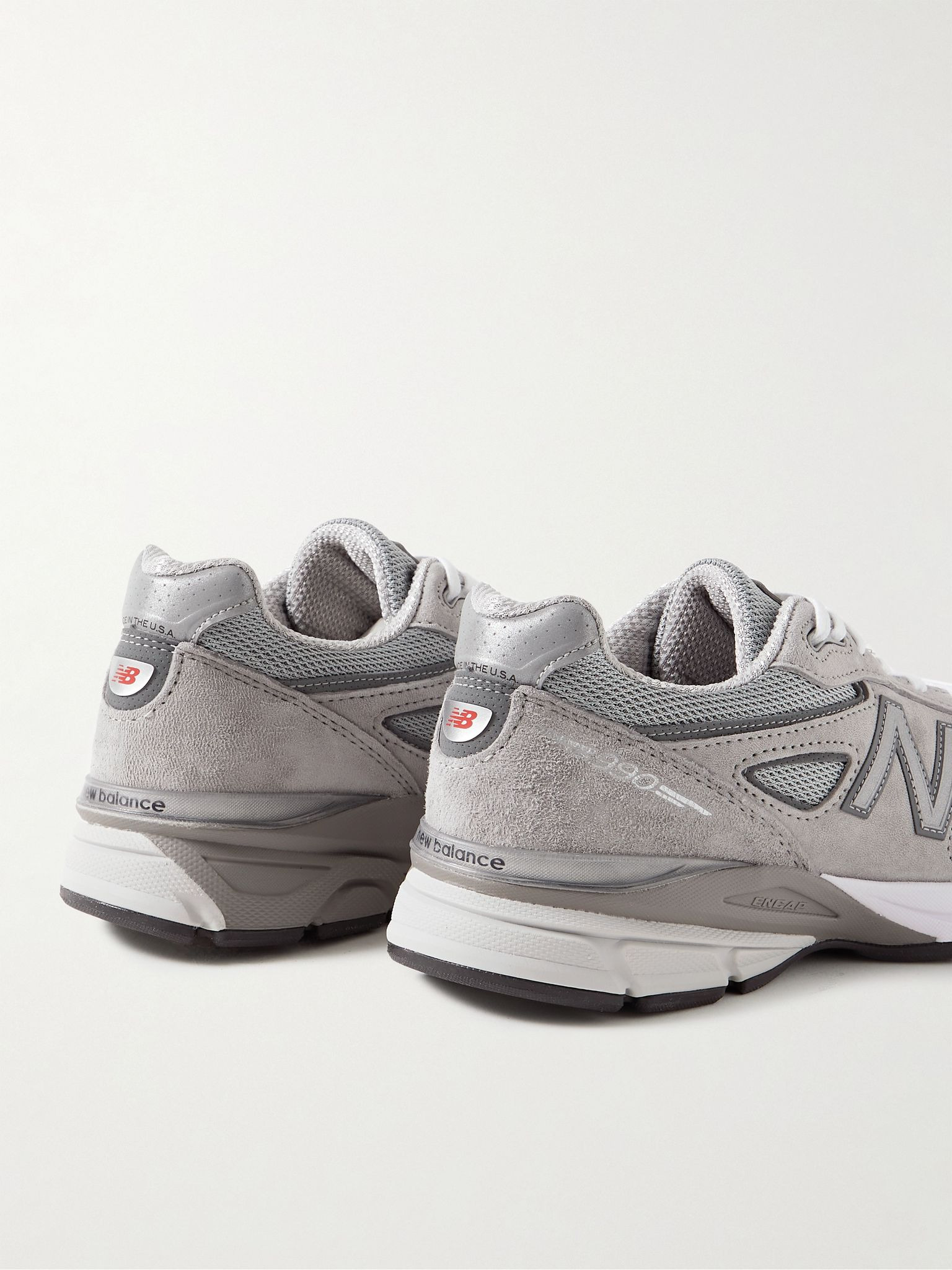 990v4 Suede and Mesh Sneakers Gray - 5
