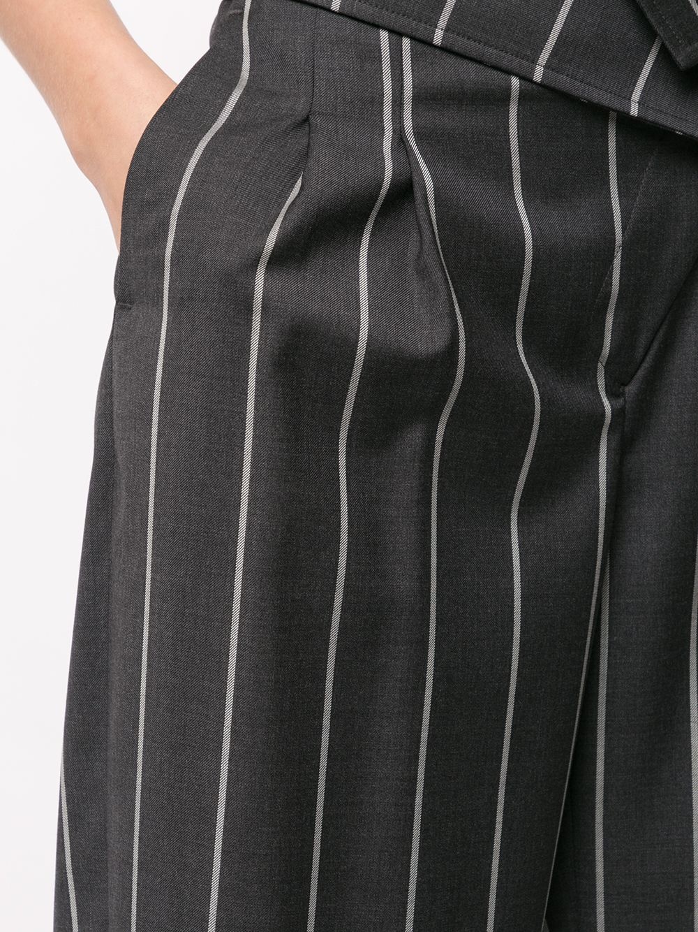 pinstripe foldover-waist tailored trousers - 5