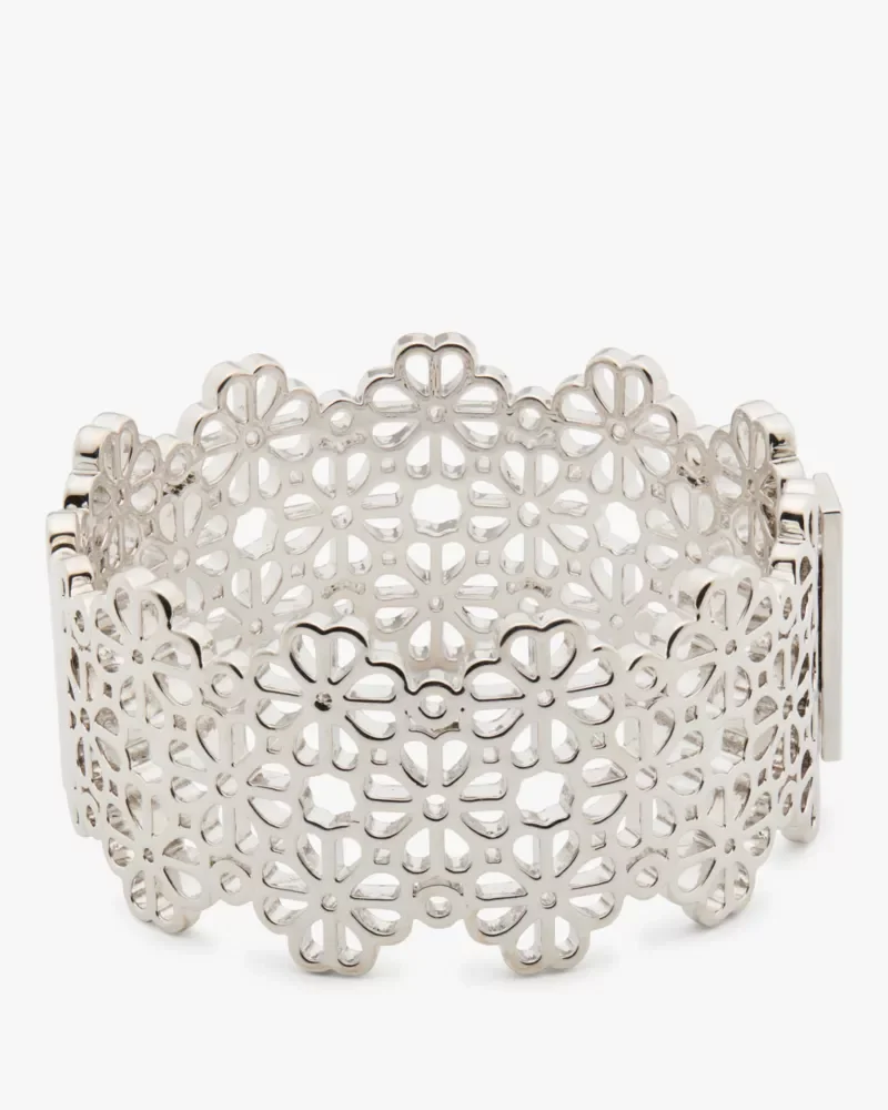 Spade Flower Lace Statement Bangle - 1