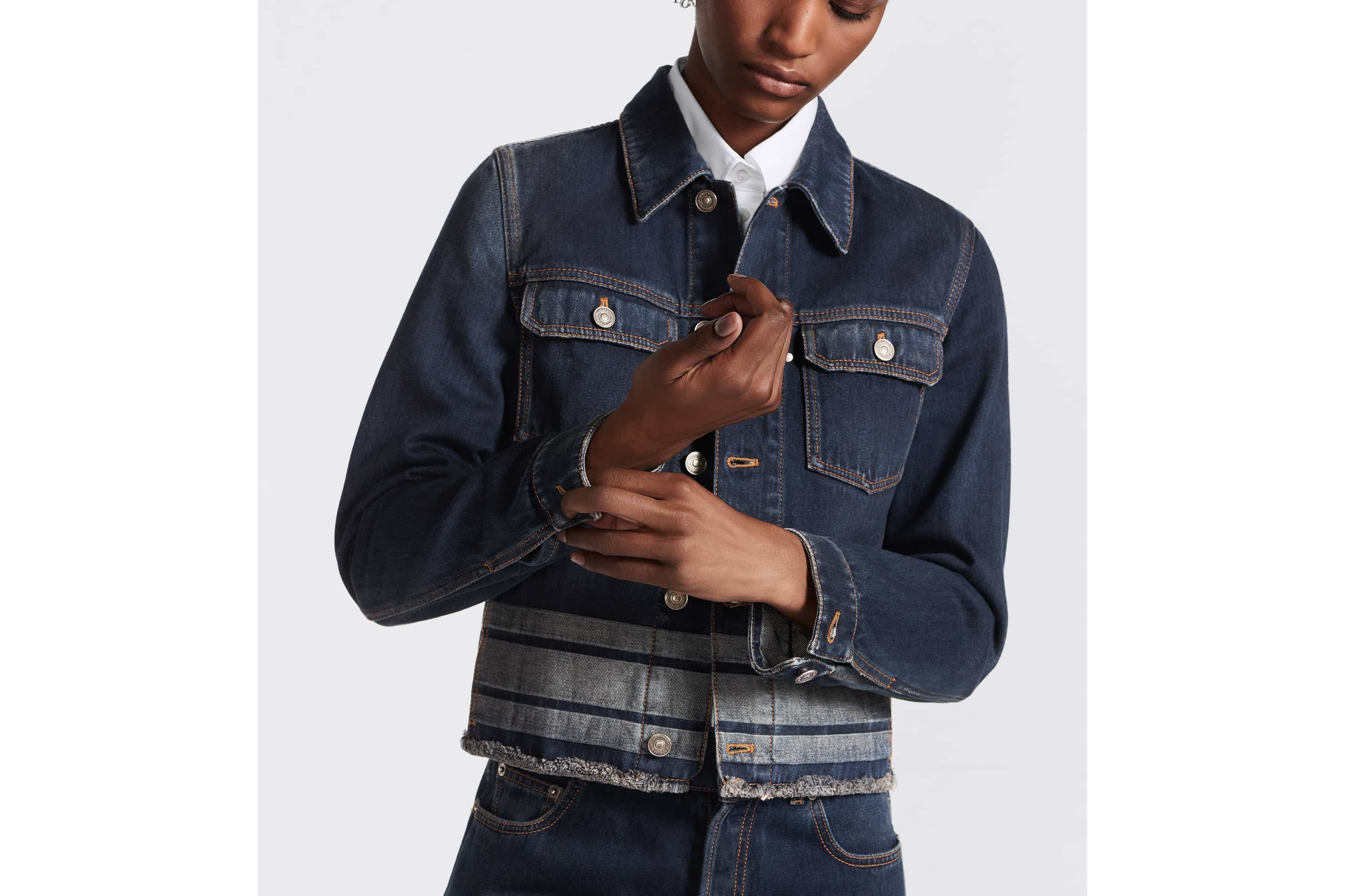 【カジュアルスタイルに♪】Dior Denim Couture ジャケット Denim Couture Jacket Deep Blue Cotton Denim | DIOR