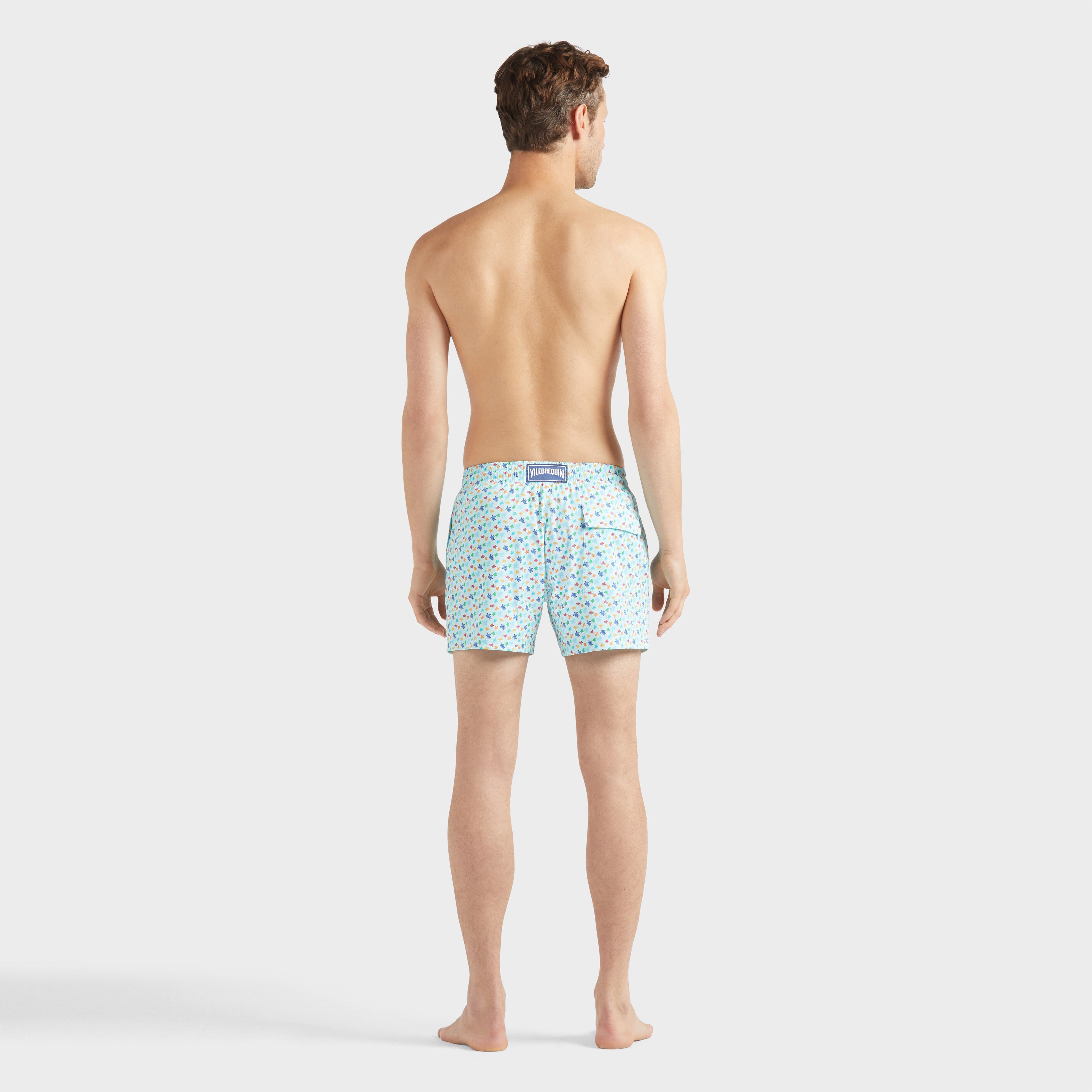 Men Stretch Short Swim Trunks Micro Ronde Des Tortues Rainbow - 4