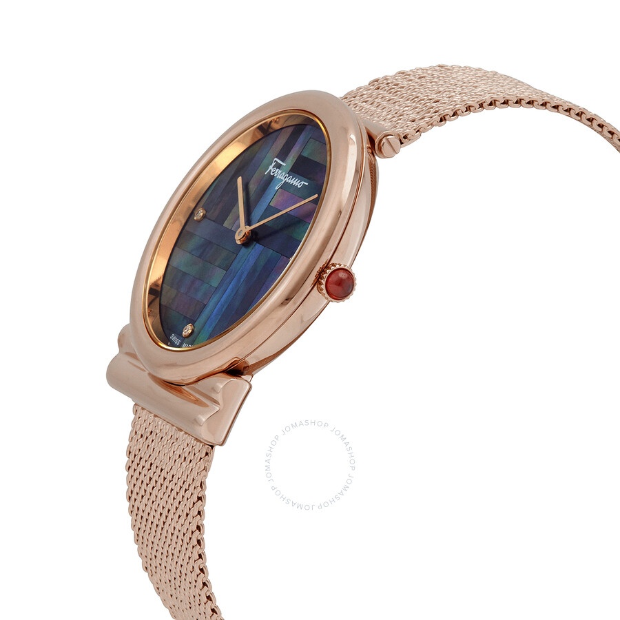 Ferragamo Black Mother of Pearl Dial Ladies Watch SFIY00819 - 2