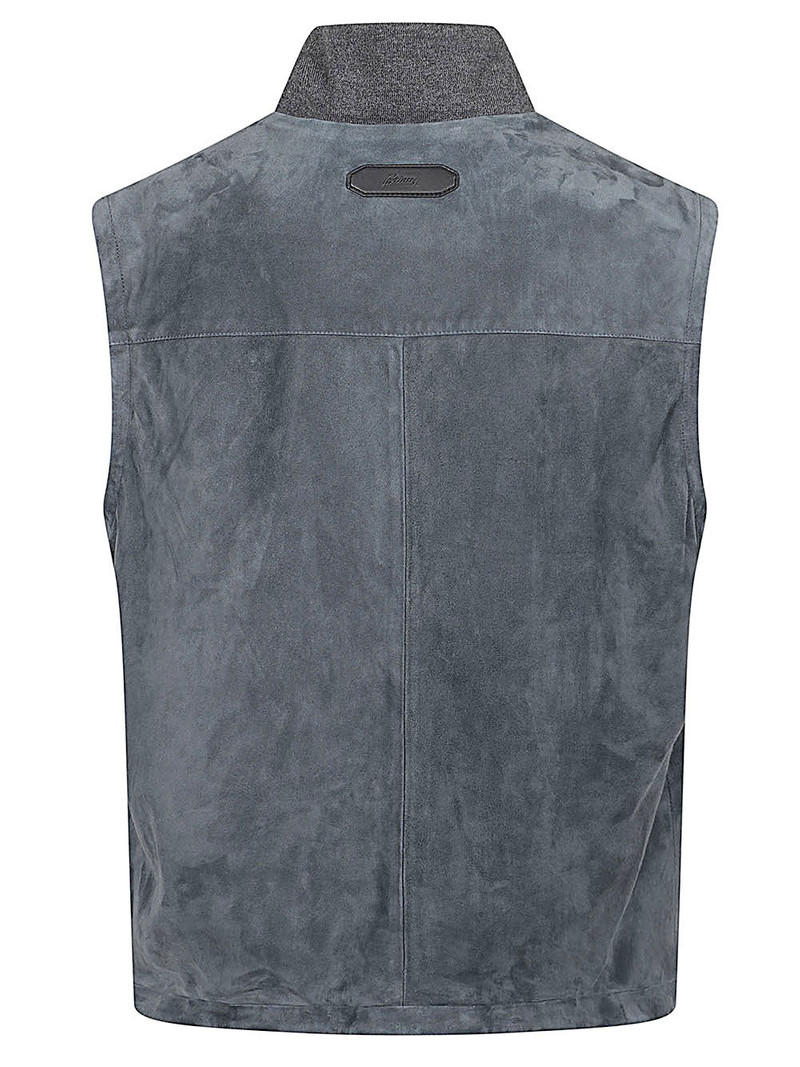 Brioni Suede leather padded vest outlook