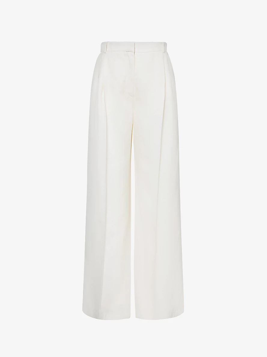 Wide-leg high-rise woven trousers - 1