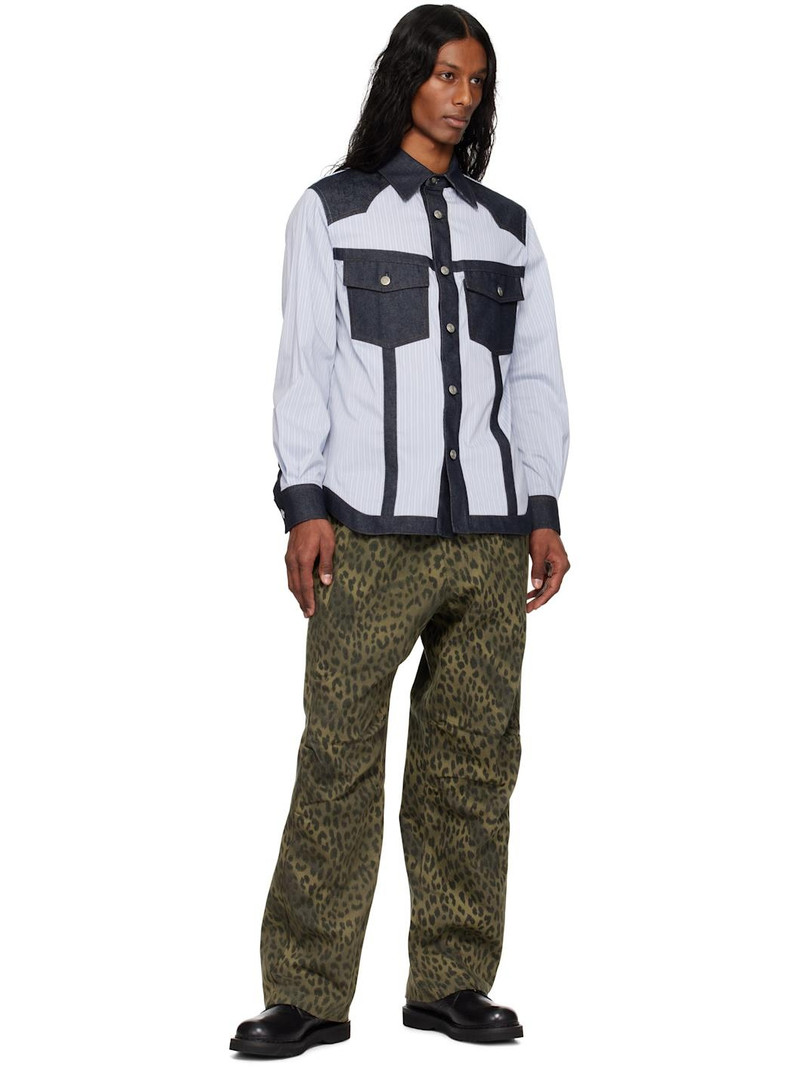 Andersson Bell Blue Denim & Stripe Shirt outlook