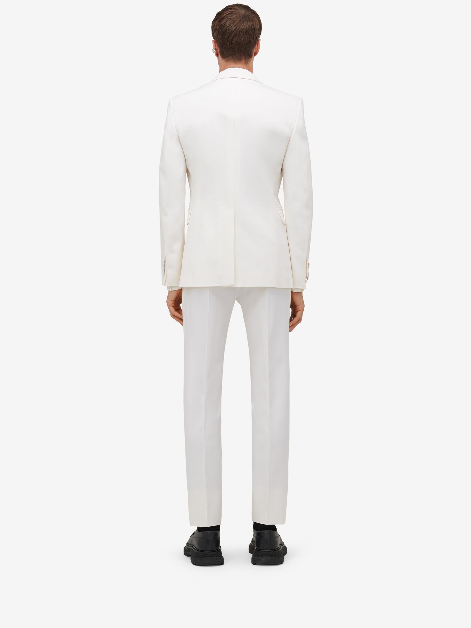 Men's Dutch Flower Single-breasted Jacket in Soft White - 4