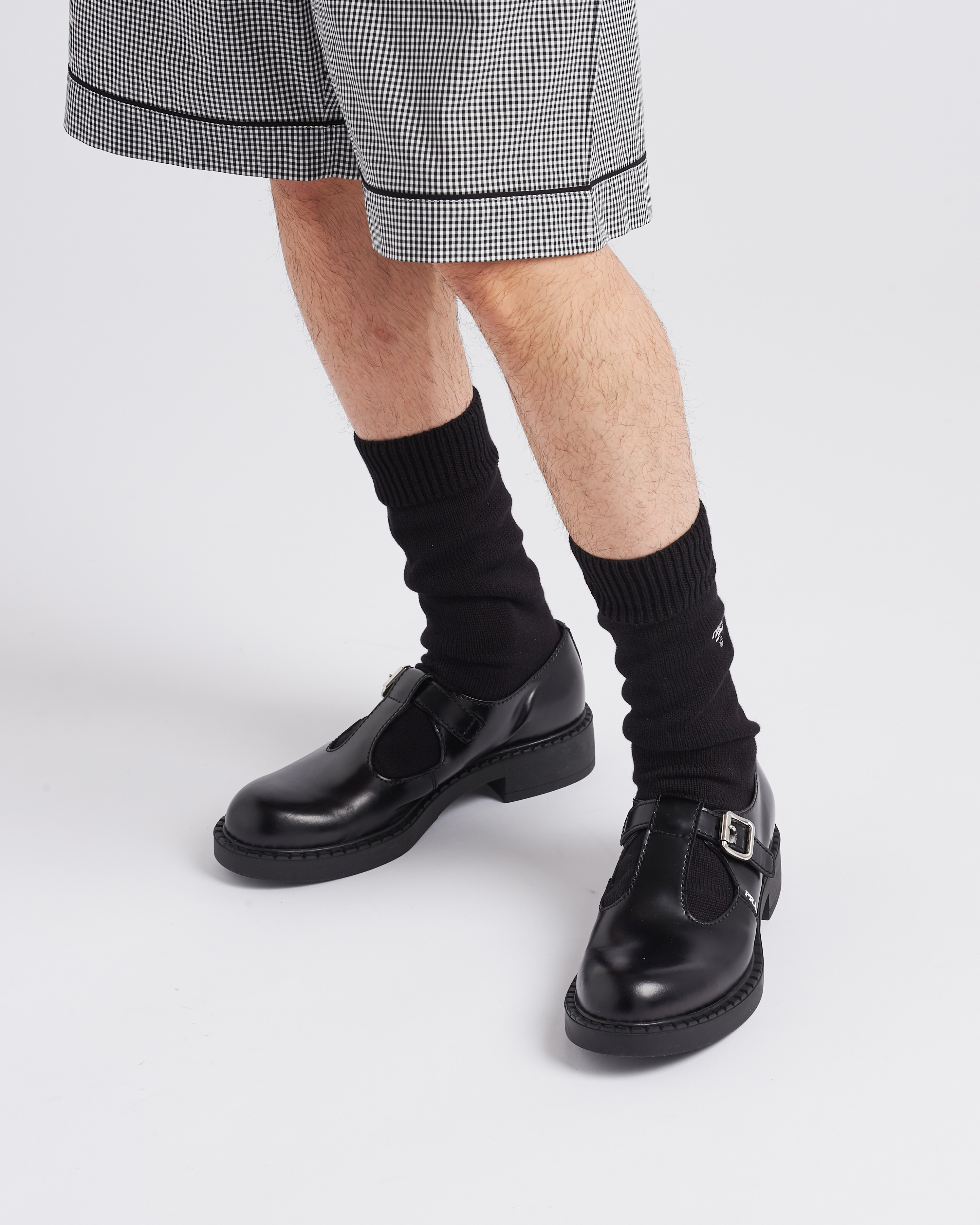 Brushed-leather Mary Jane T-strap shoes - 3