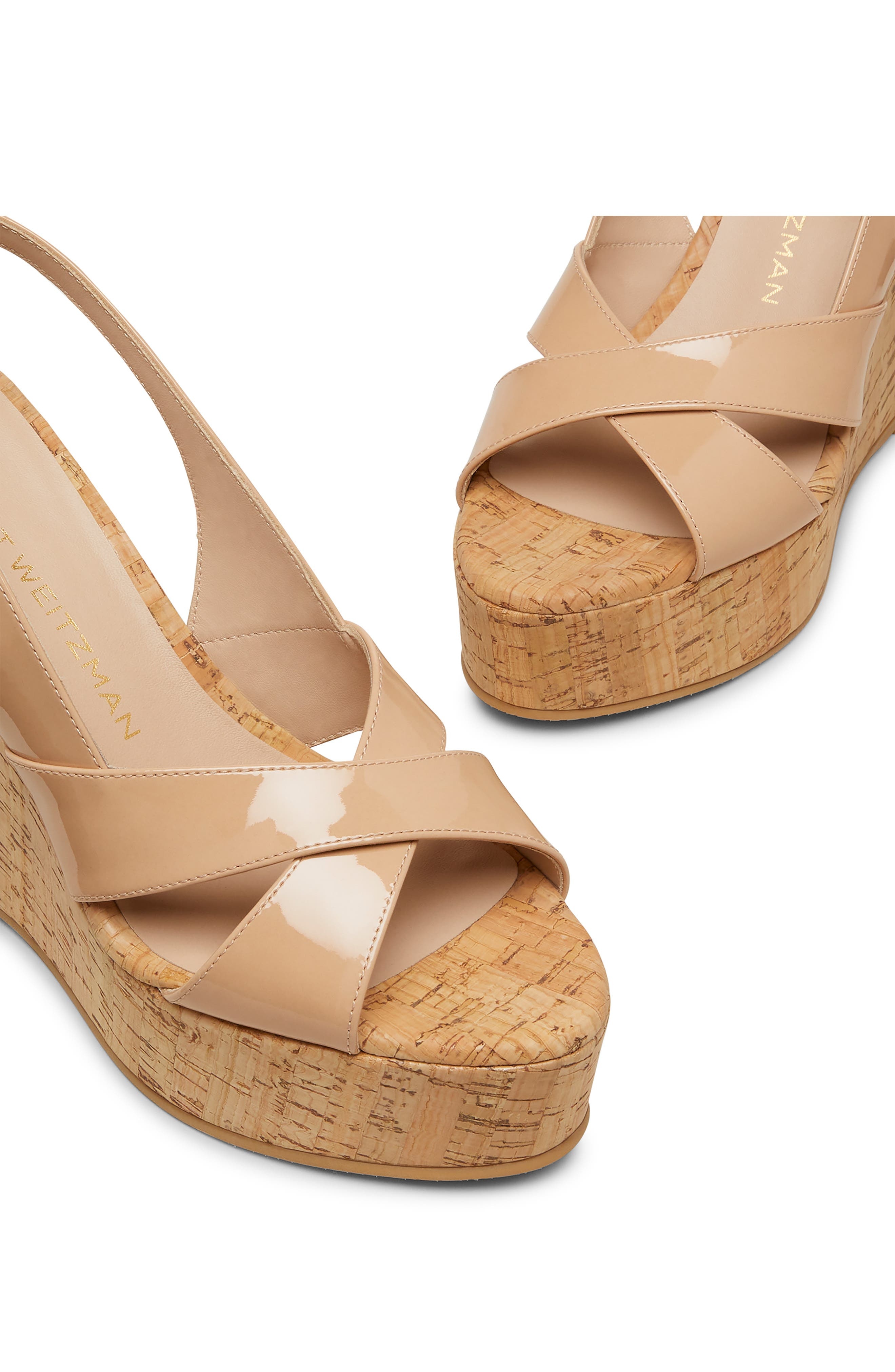 Stuart Weitzman Dayna Slingback Platform Wedge Sandal in Adobe at Nordstrom - 4
