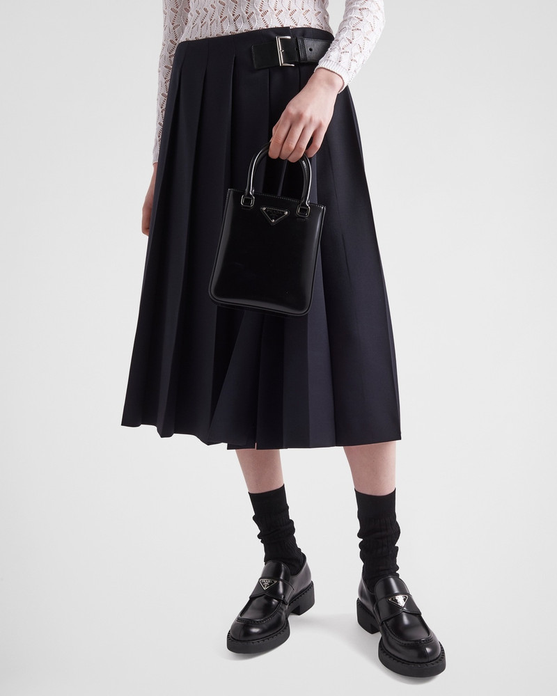 Prada Chocolate brushed leather loafers outlook
