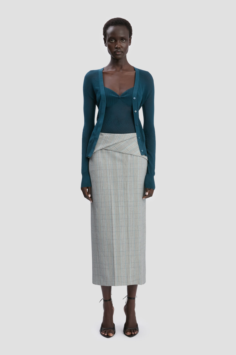 Victoria Beckham Cardigan In Teal outlook