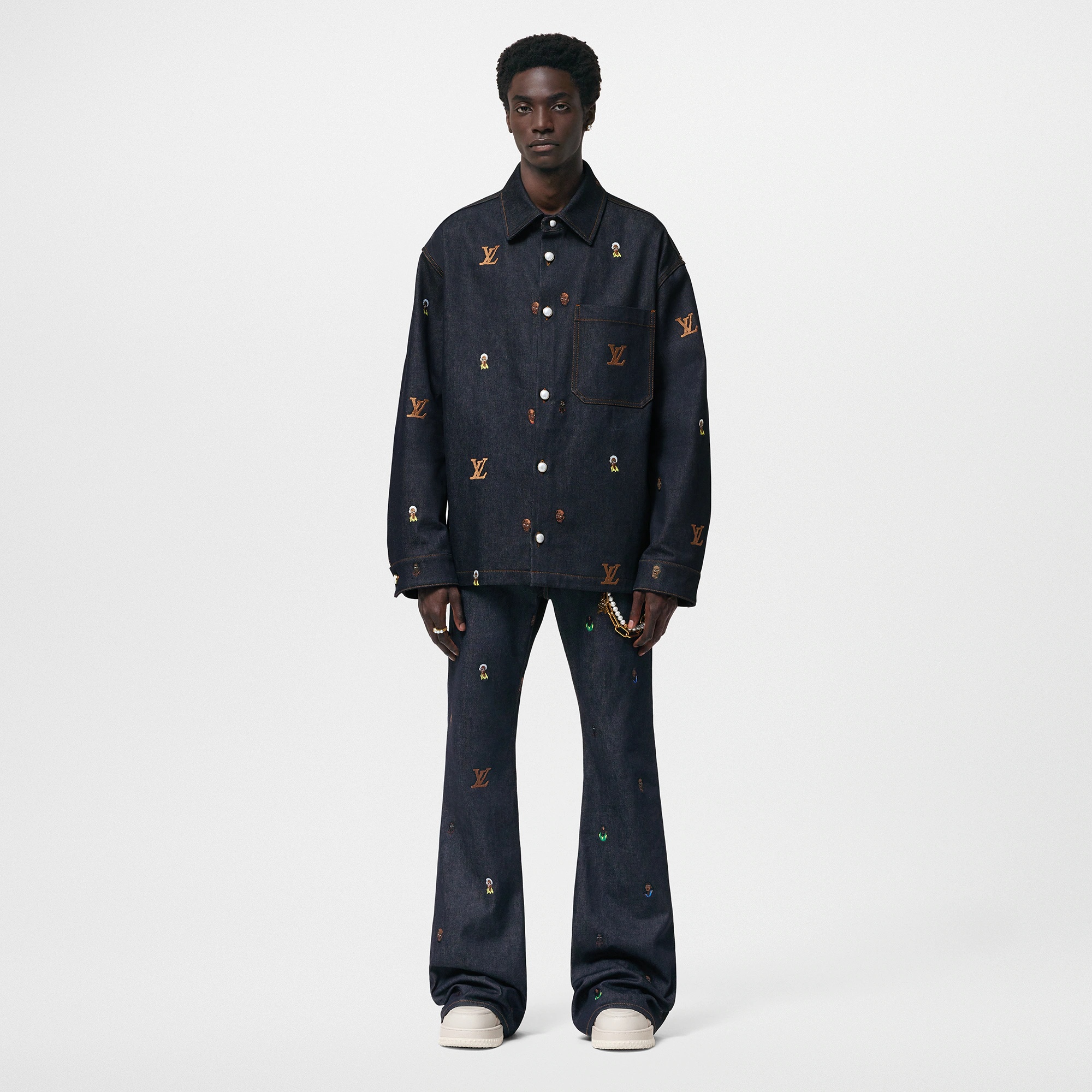 Embroidered Denim Overshirt - 4