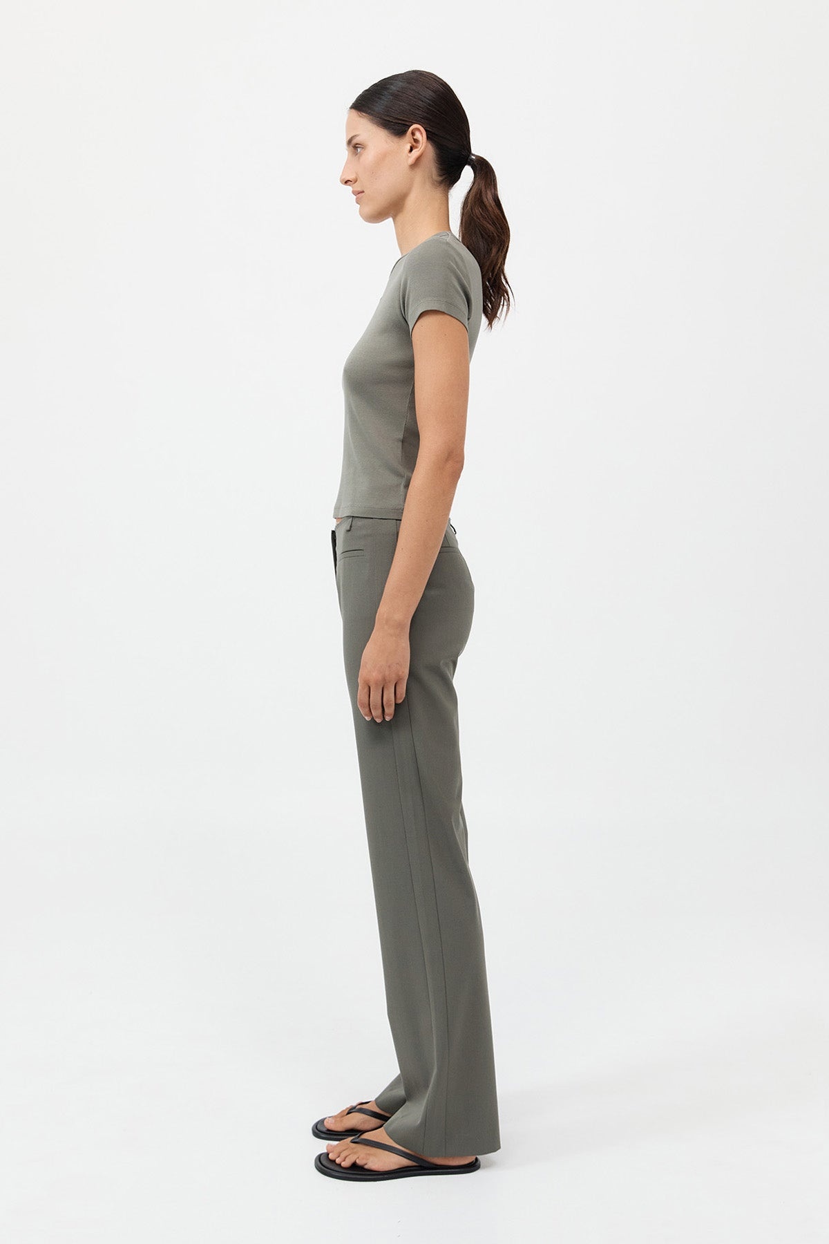 Raw Edge Pants - Smokey Olive - 5