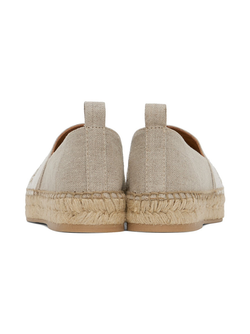 Beige Bookish Linen Espadrilles 2