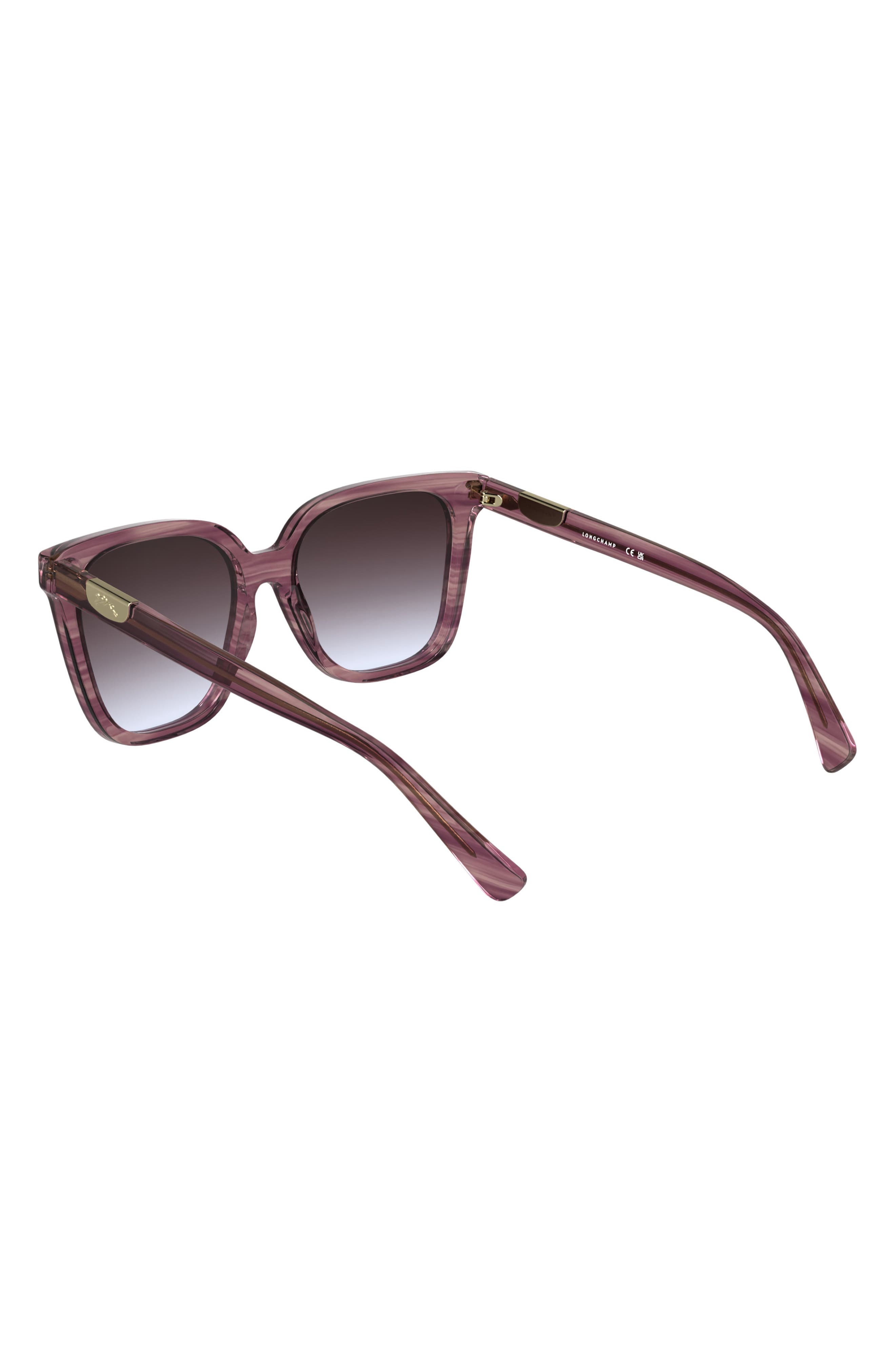Longchamp Le Pliage 55mm Gradient Butterfly Sunglasses in Striped Purple at Nordstrom - 4