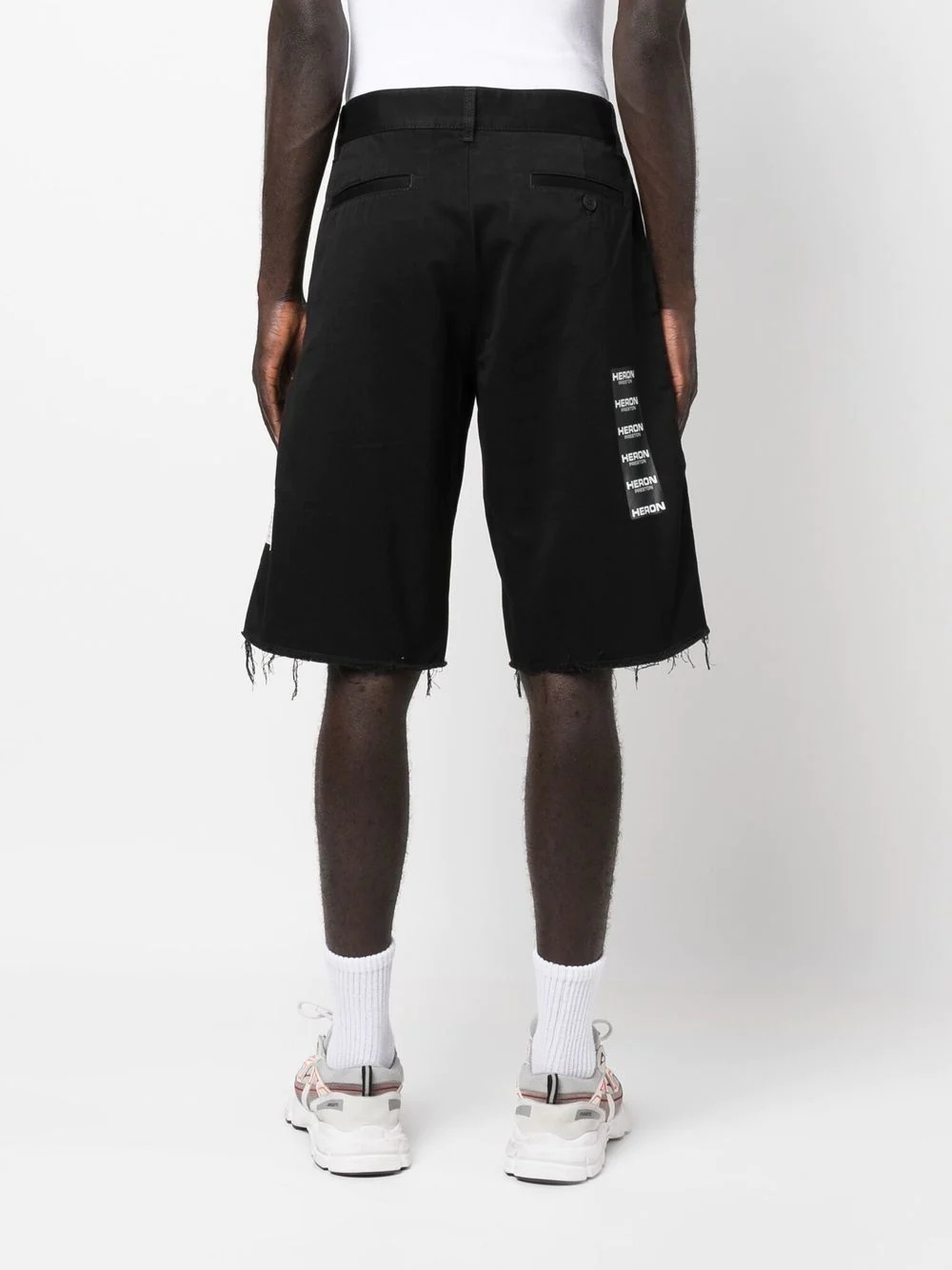 logo-patch knee-length shorts - 5