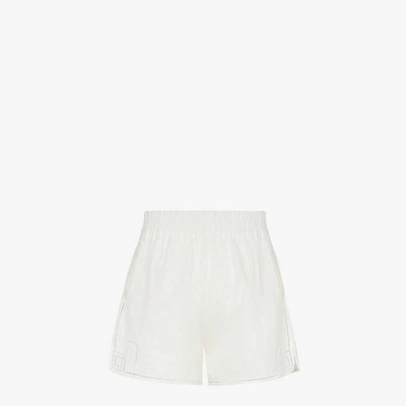 FENDI Natural hemp fabric shorts outlook
