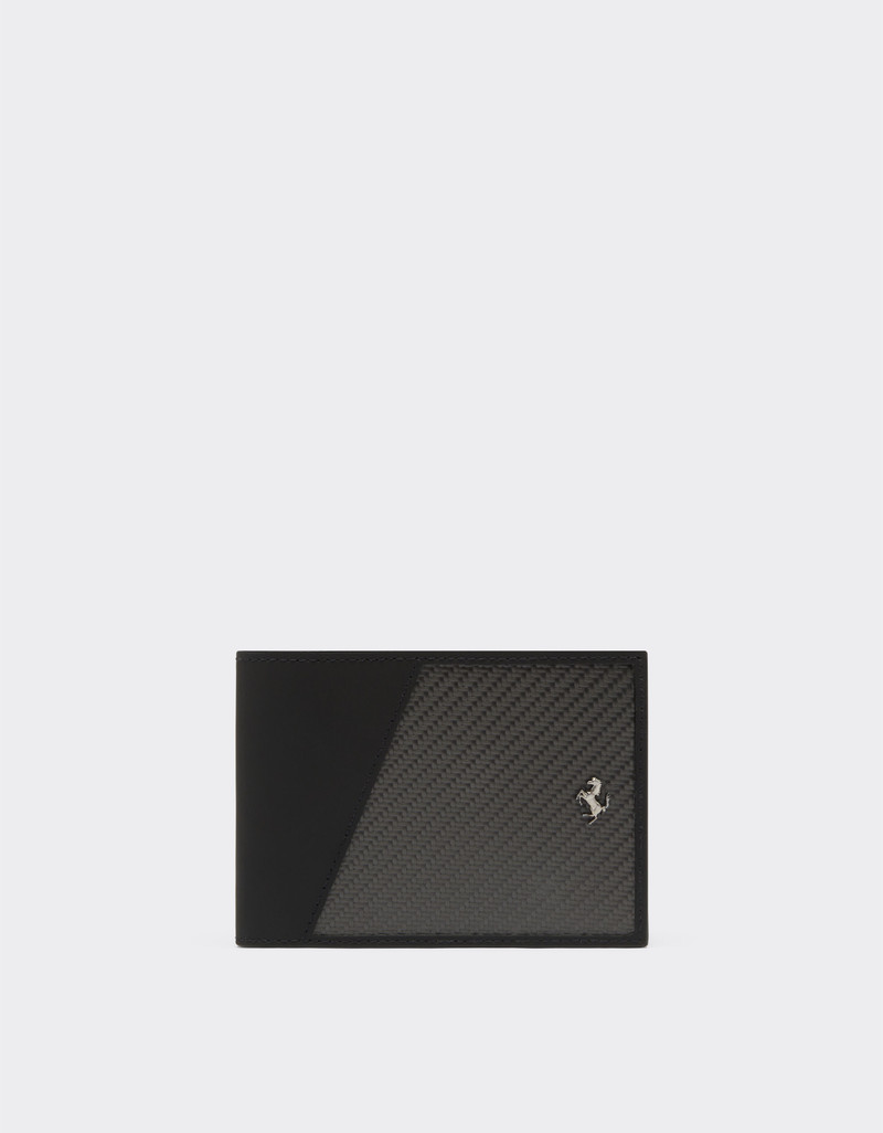 Horizontal leather and carbon fiber wallet 1
