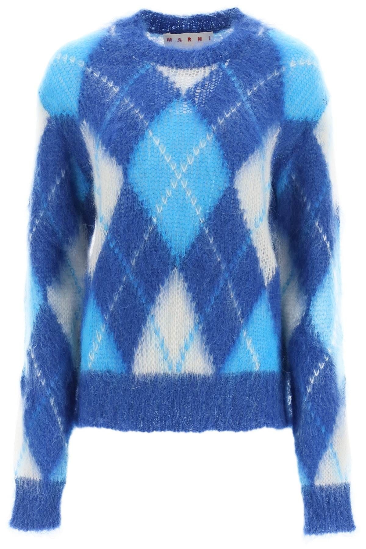 ARGYLE MOHAIR SWEATER - 1