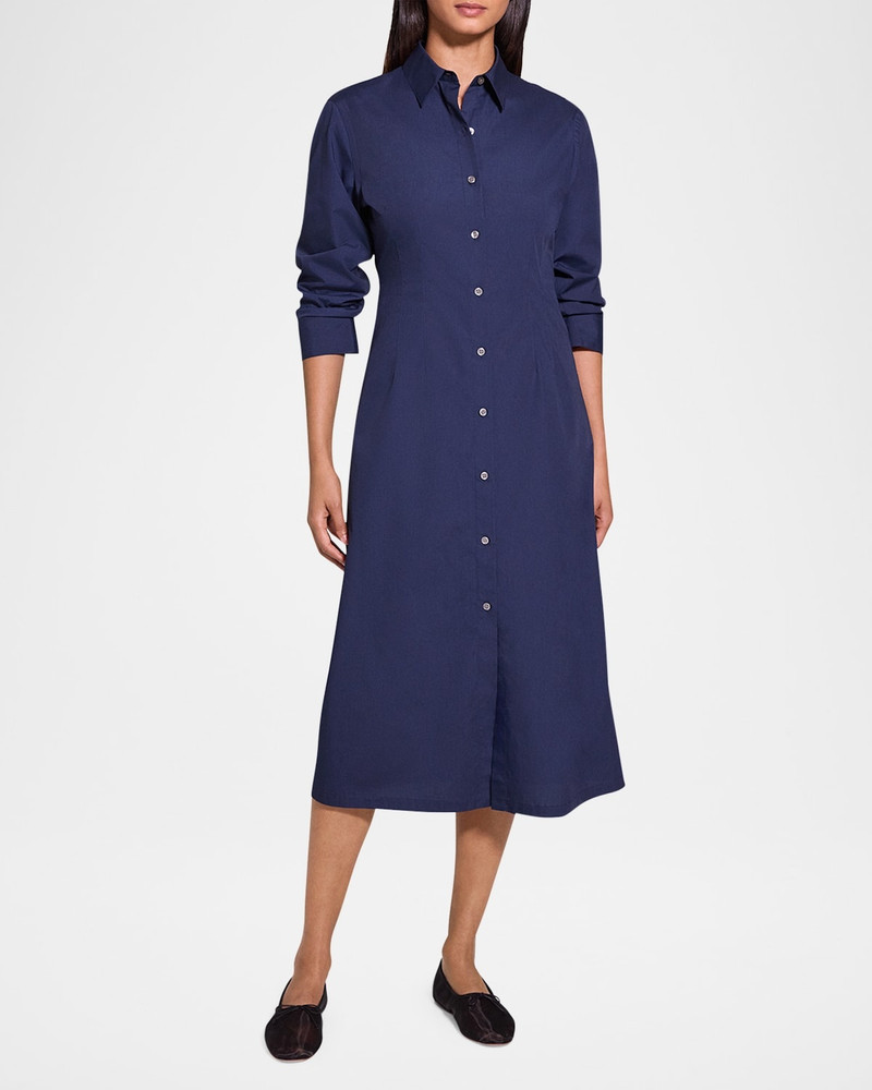 Theory Fixed-Sleeve Poplin Shirtdress outlook