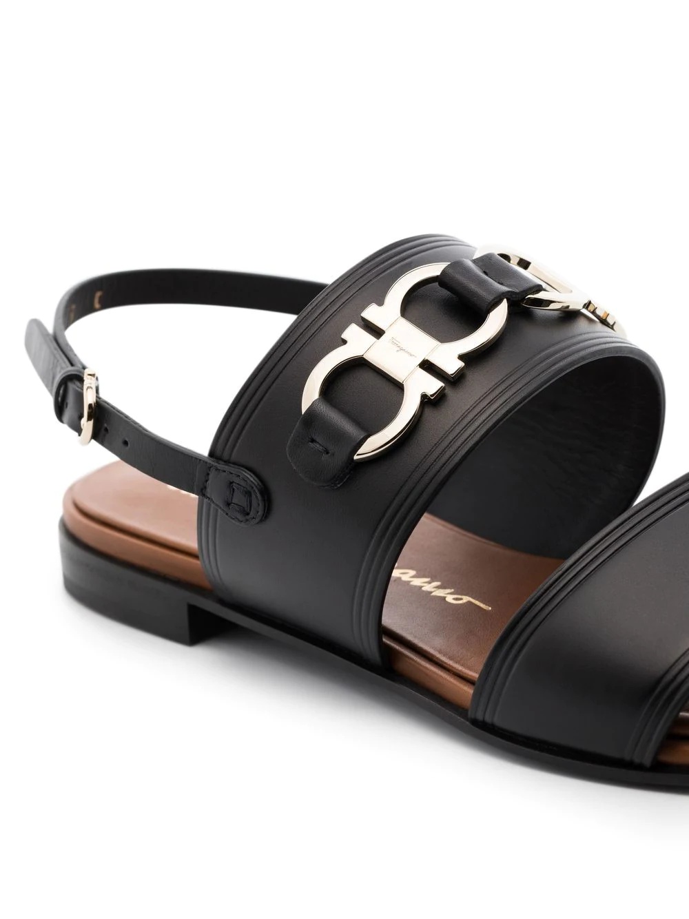 Gancini-plaque leather sandals - 2