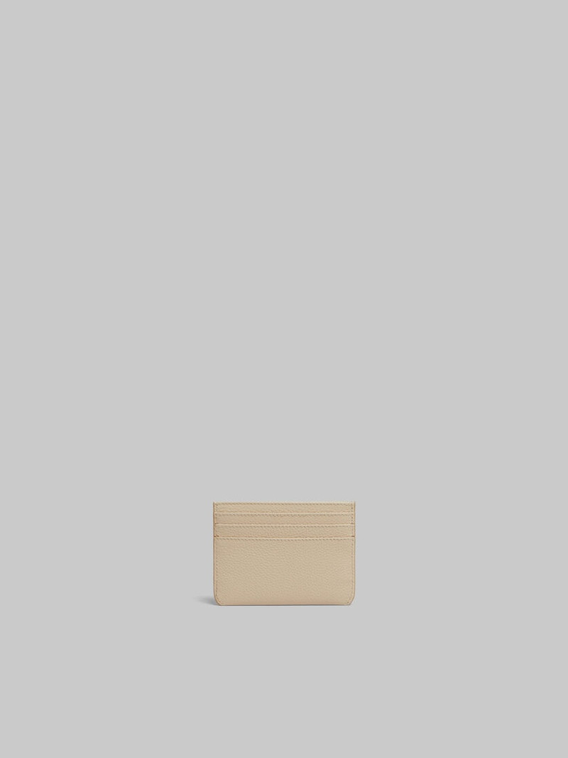 BEIGE LEATHER CARDHOLDER WITH MARNI MENDING 3