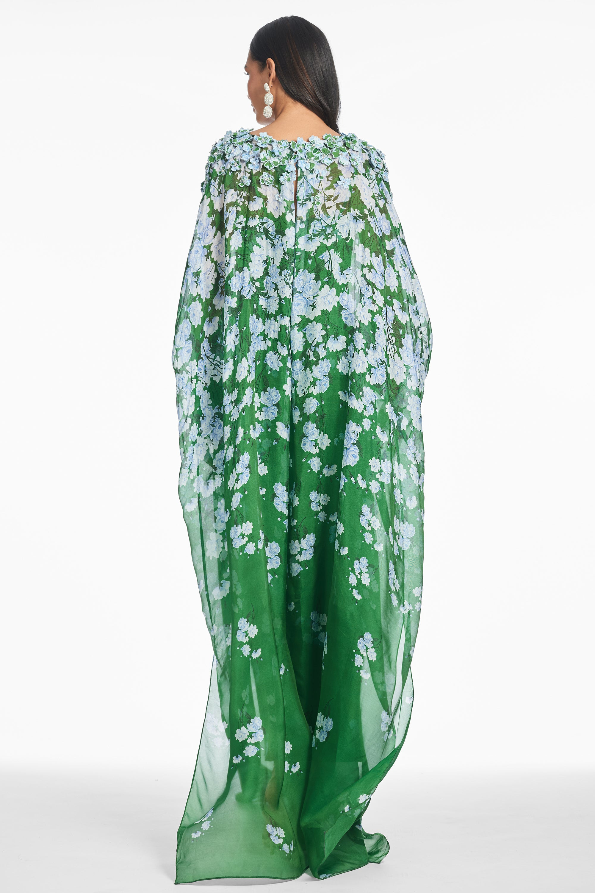 GILDA GOWN - KELLY GREEN DEGRADE FLORALS - 4