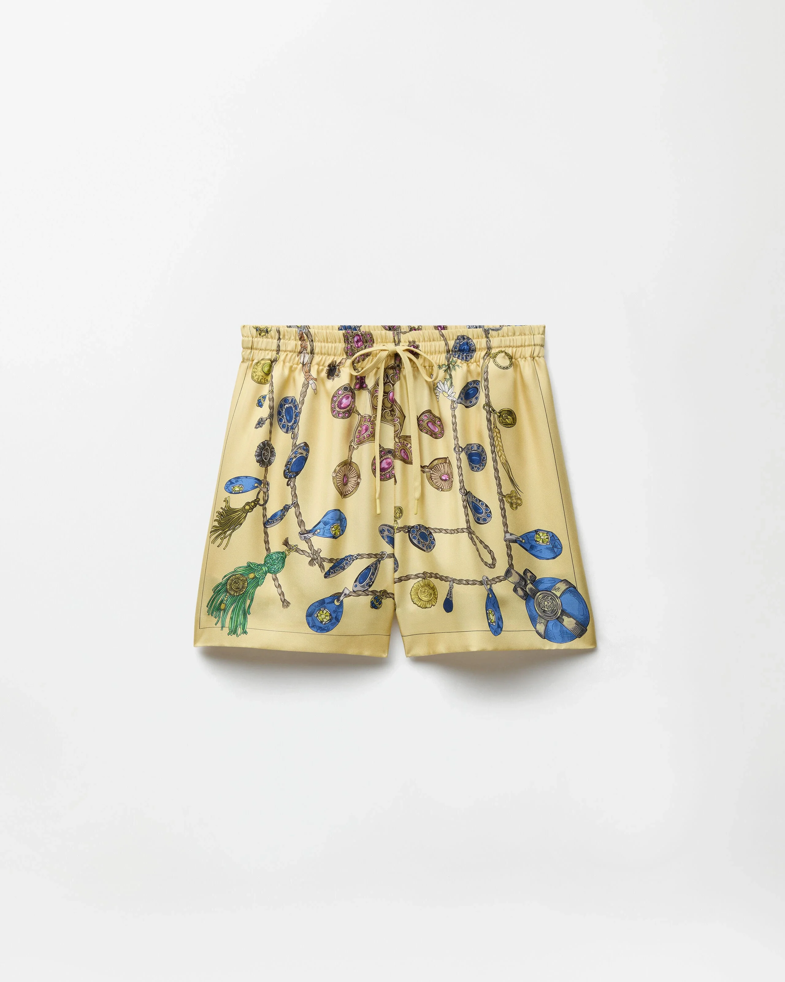 Printed Silk Twill Shorts - 1