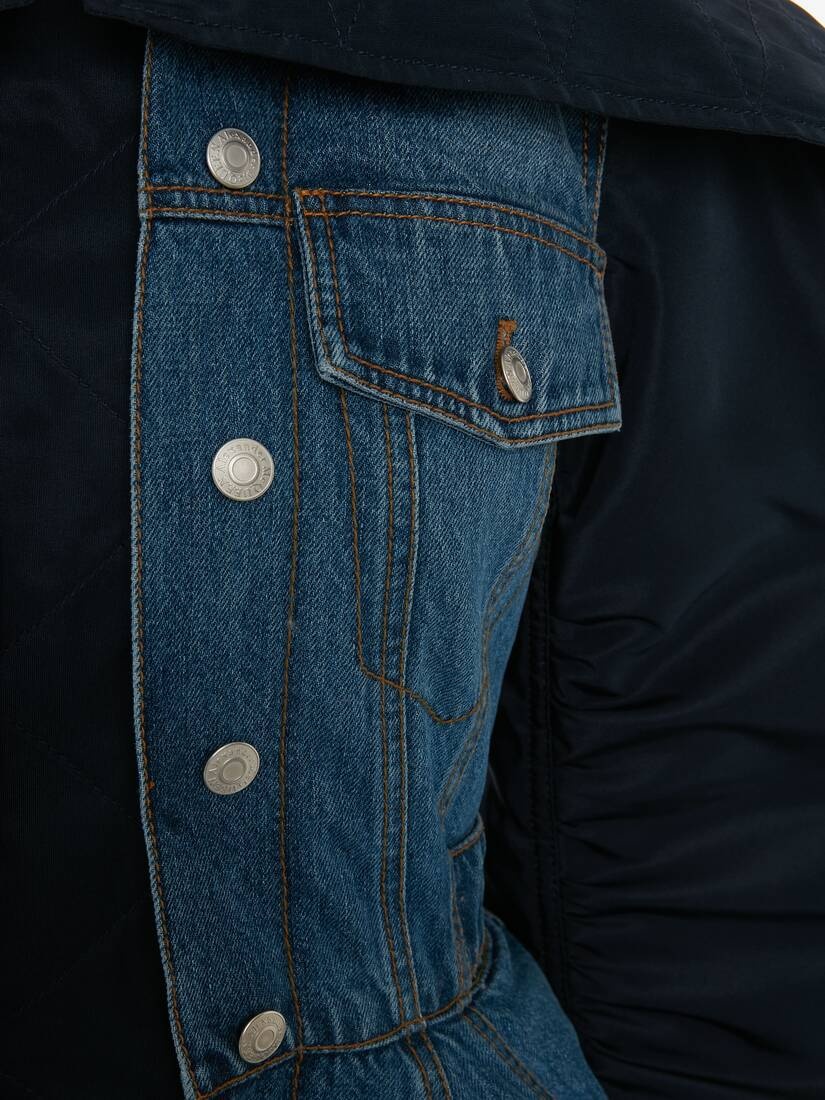 Parka Denim Jacket in Washed Blue - 5