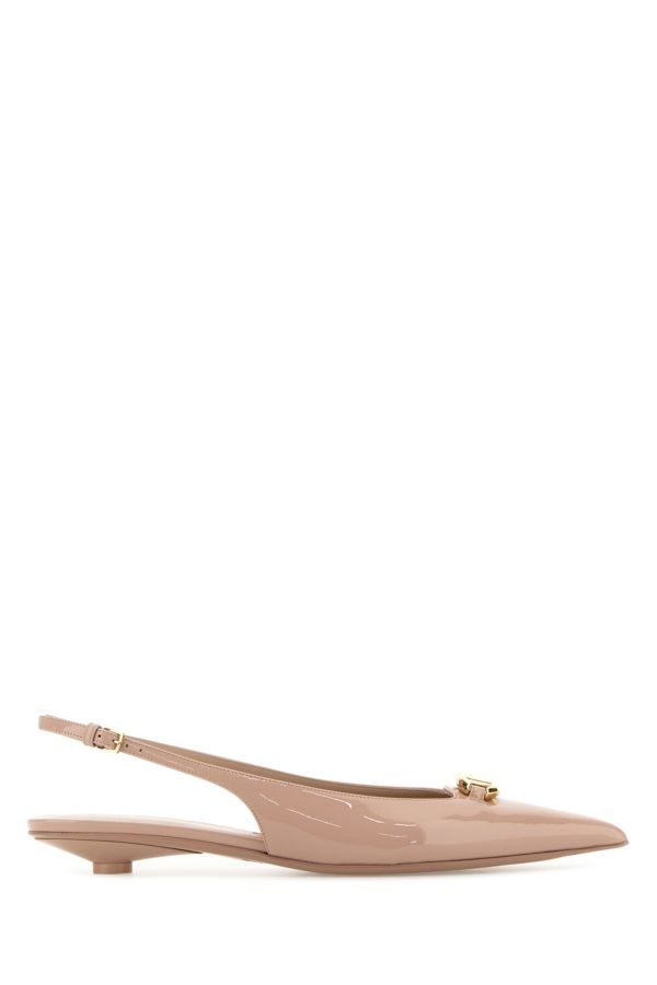 Valentino Garavani Woman Powder Pink Leather Vlogo The Bold Edition Ballerinas - 1